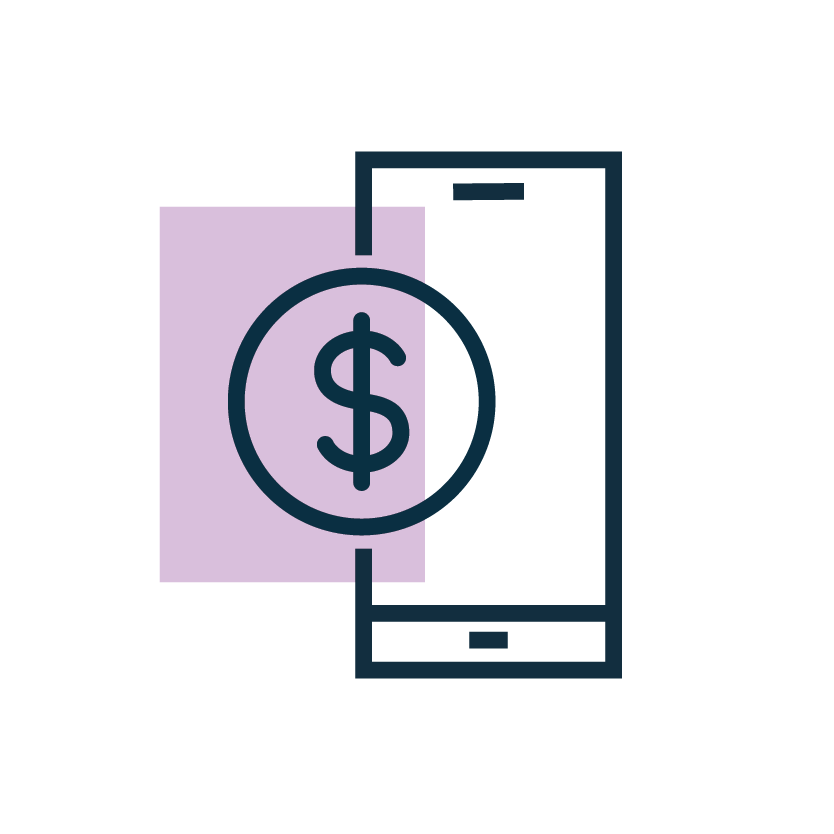 Digital payments use case: smartphone with a dollar coin