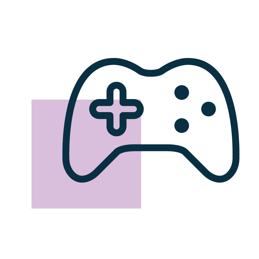 Gaming blockchain use-case icon: video game controller