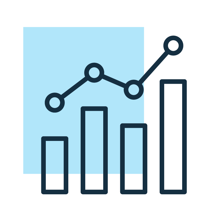 Icon: rising bar chart with upward trend line, representing growth potential