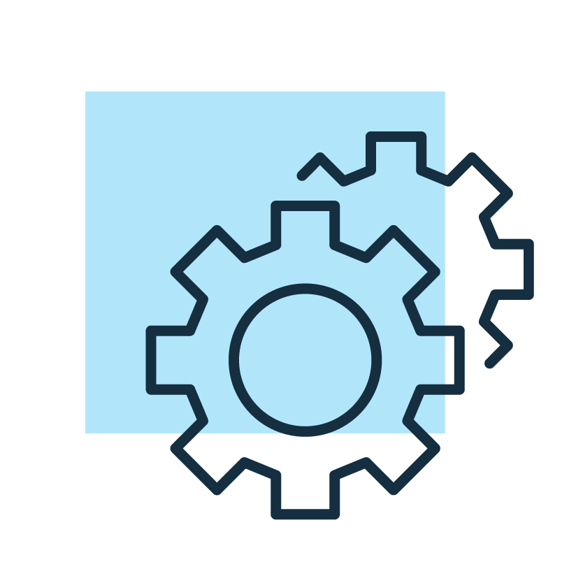 Interlocking gears icon representing investment strategy