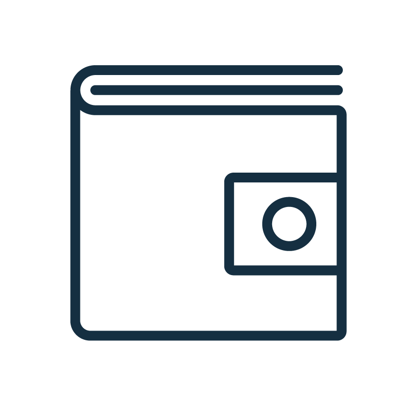 Wallet icon representing income