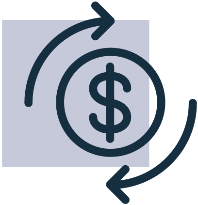 Icon: dollar coin with refresh arrows, representing the Roll step of the options income strategy